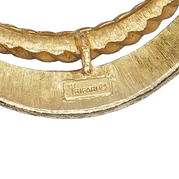 CROWN TRIFARI 60s MID CENTURY MODERN TEARDROP PENDANT NECKLACE - Picture 5 of 6